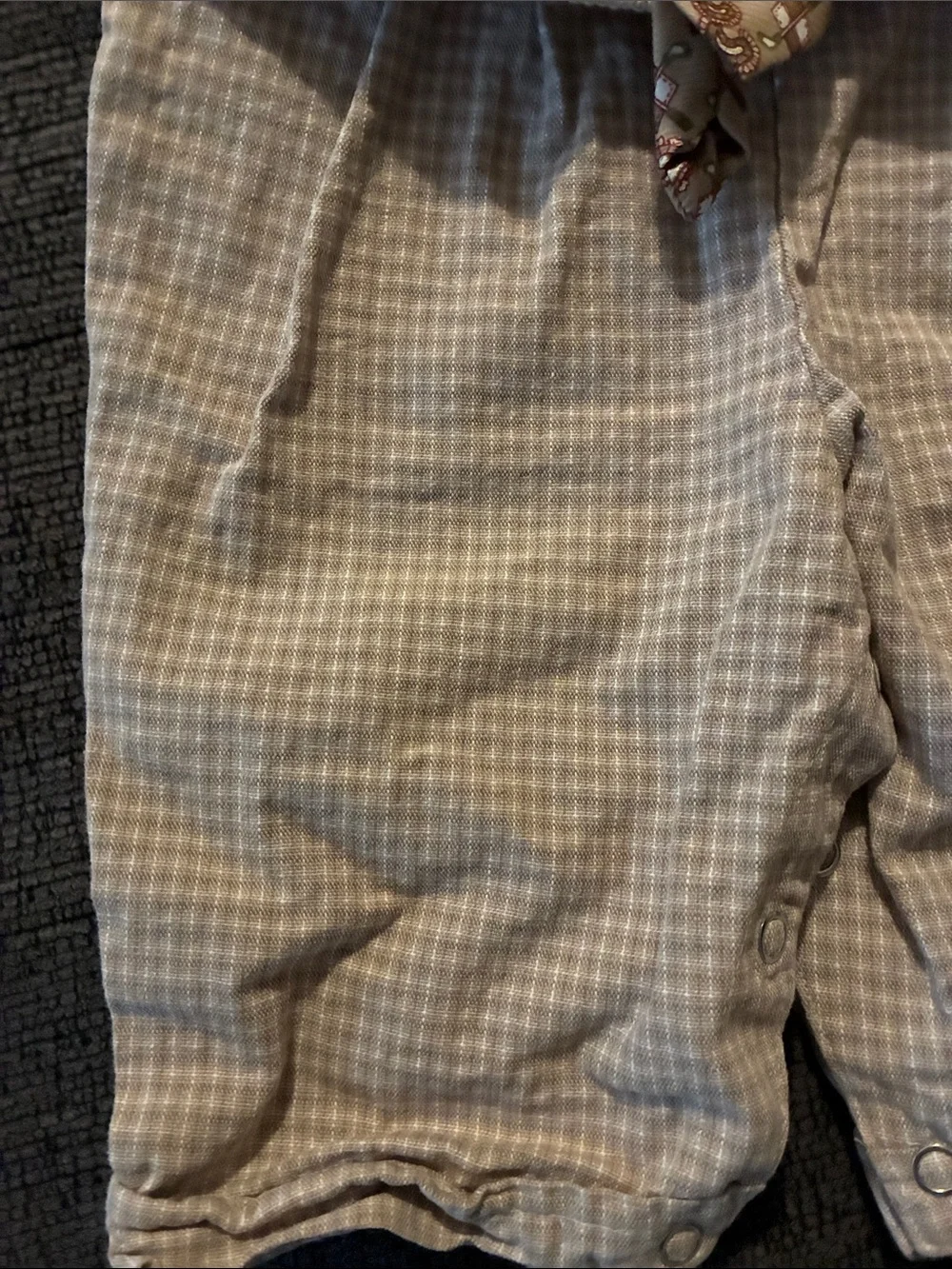 Vintage Boys Golf Romper with tie with checkered pattern